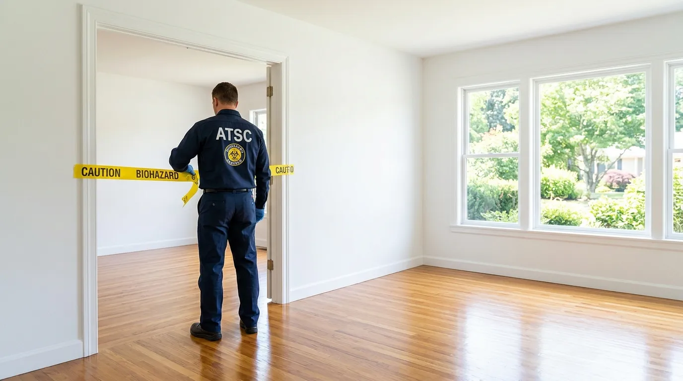 Certified biohazard cleanup crew performing Decomposition Cleanup in Reisterstown